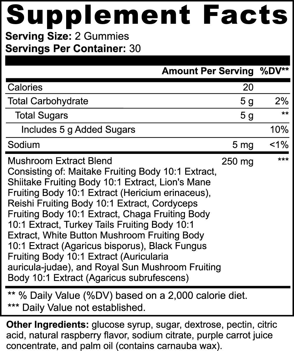 Mushroom Complex Extract (RaspBerry Flavour)